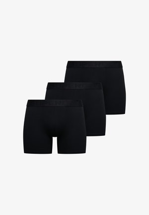 Tre par sorte herre boxershorts med brede elastiske linninger, med diskret præget mærkenavn "SUPERDRY" på linningen.