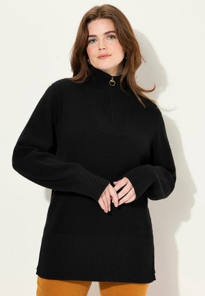 TROYER COLLAR LONG SLEEVE - Maglione - black