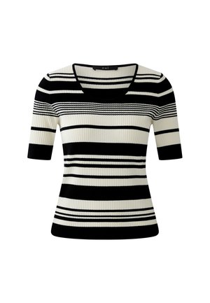 Oui, PULLOVER - T-Shirt print - black offwhite
