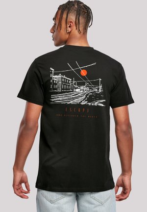 ESCAPE DISCOVER THE WORLD TOWN TRAIN STATION - Print T-shirt - schwarz