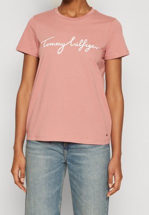 T-shirt med print - pink