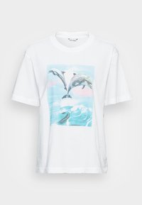 Monki T-shirt estampada - white light/pasteldolphine
