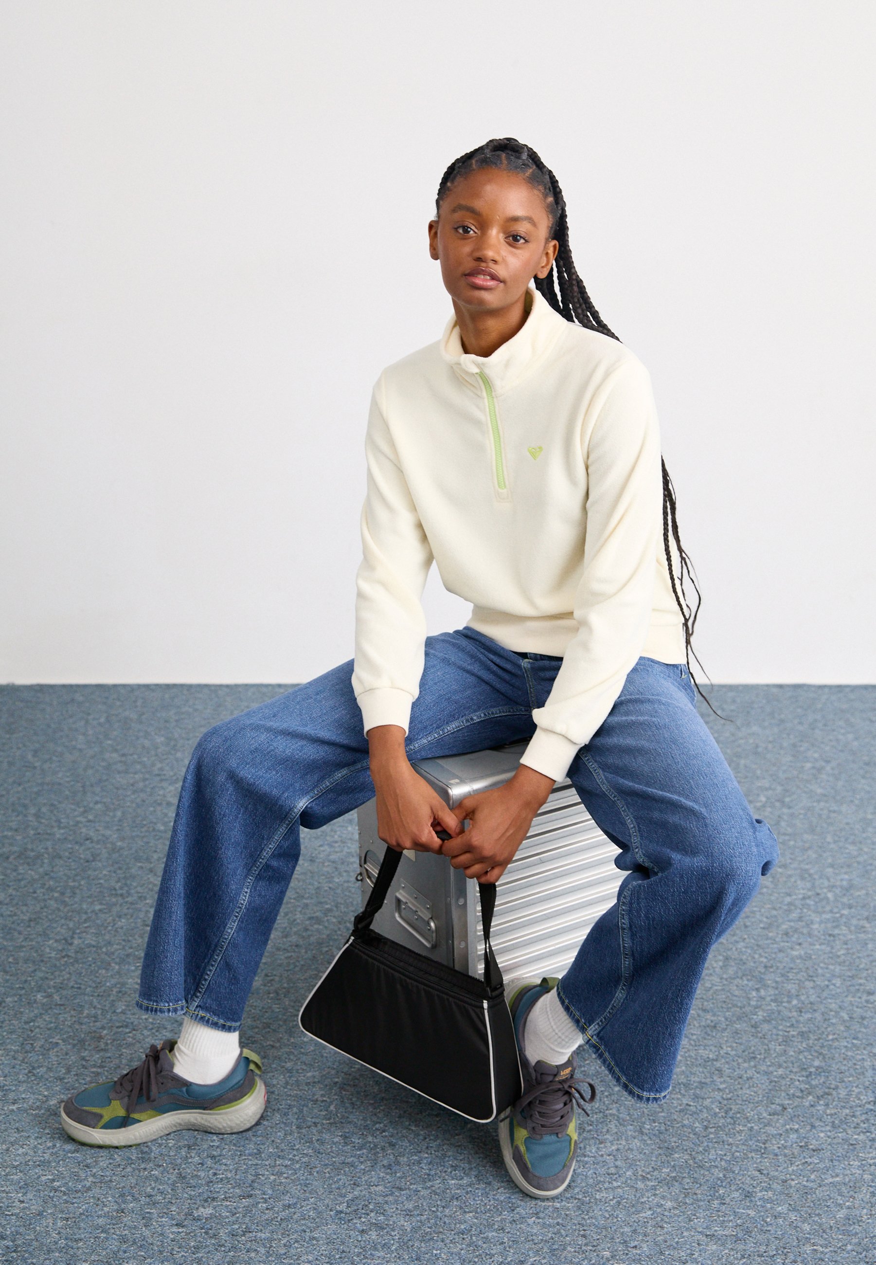 Roxy WAVES OF WARMTH HALF ZIP - Fleece jumper - buttercream/off
