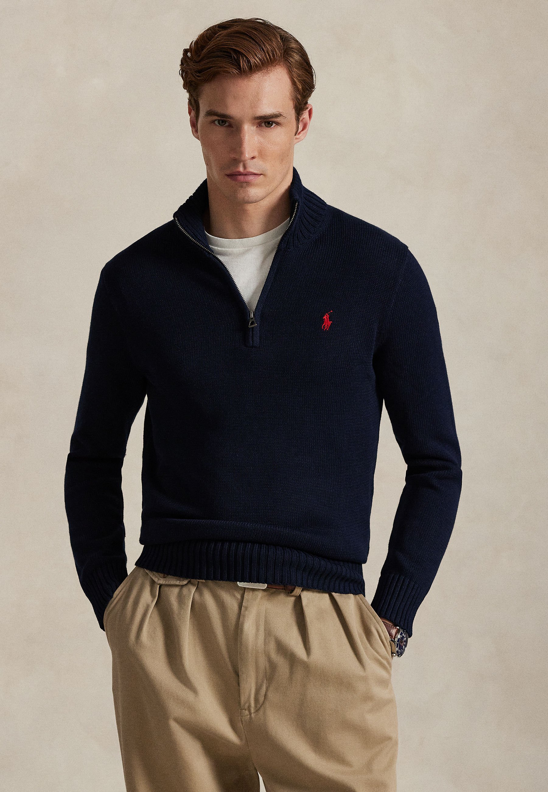 Polo Ralph Lauren COTTON QUARTER-ZIP MOCKNECK SWEATER - Pulover