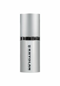 KRYOLAN professional makeup container, cylindrical shape, metallic silver with black accents and text, smooth texture, sleek design.