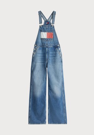 Tommy Jeans, FLAG BADGE RELAXED DENIM DUNGAREES - Salopette en jean - denim medium