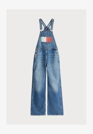 Tommy Jeans, FLAG BADGE RELAXED DENIM DUNGAREES - Salopette en jean - denim medium