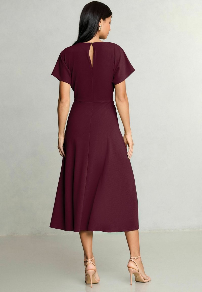 Lipsy REGULAR FIT - KNOT SIDE MIDI DRESS - Jersey dress - burgundy  red/bordeaux - Zalando