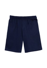 Pantaloni corti blu navy realizzati in tessuto traspirante, dotati di una vita elastica per maggiore comfort. Taglio dritto e dettagli di cucitura minimi.