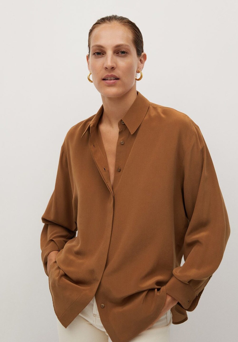 Mango MADE Skjorte braunbrun Zalando.no Mango MADE Skjorte braunbrun Zalando.no