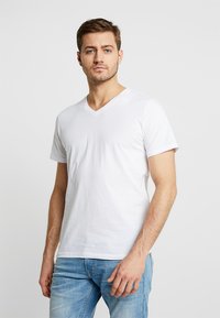 TOM TAILOR DOUBLE PACK V-NECK TEE - T-shirt basic - white