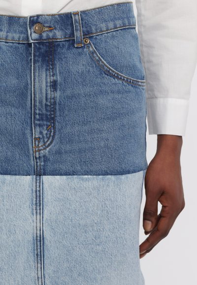 A.W.A.K.E. MODE MIRROR EFFECT SKIRT - Gonna di jeans - blue