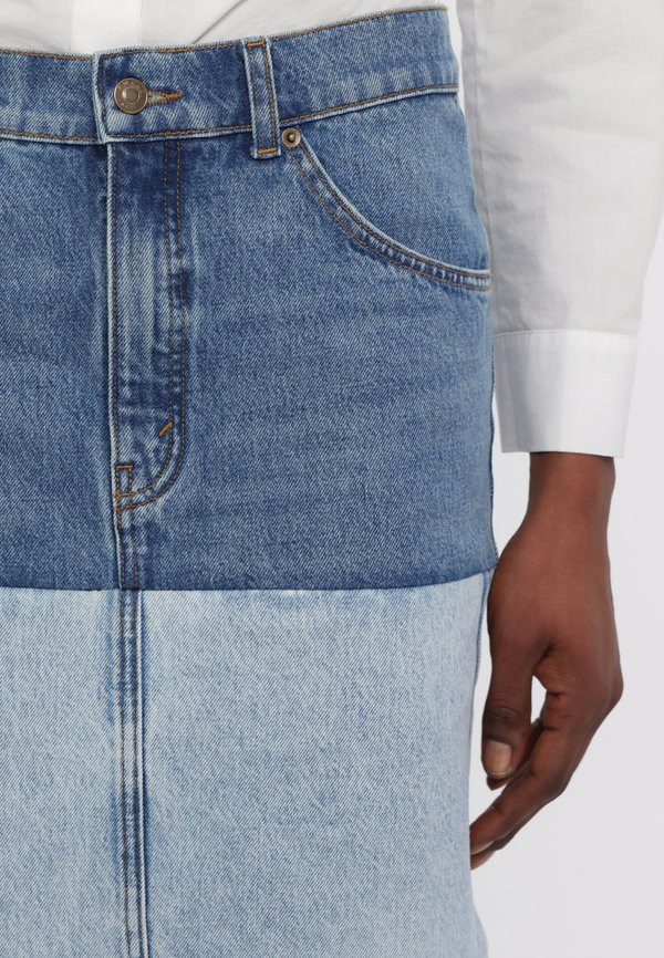 MIRROR EFFECT SKIRT - Denim skirt2