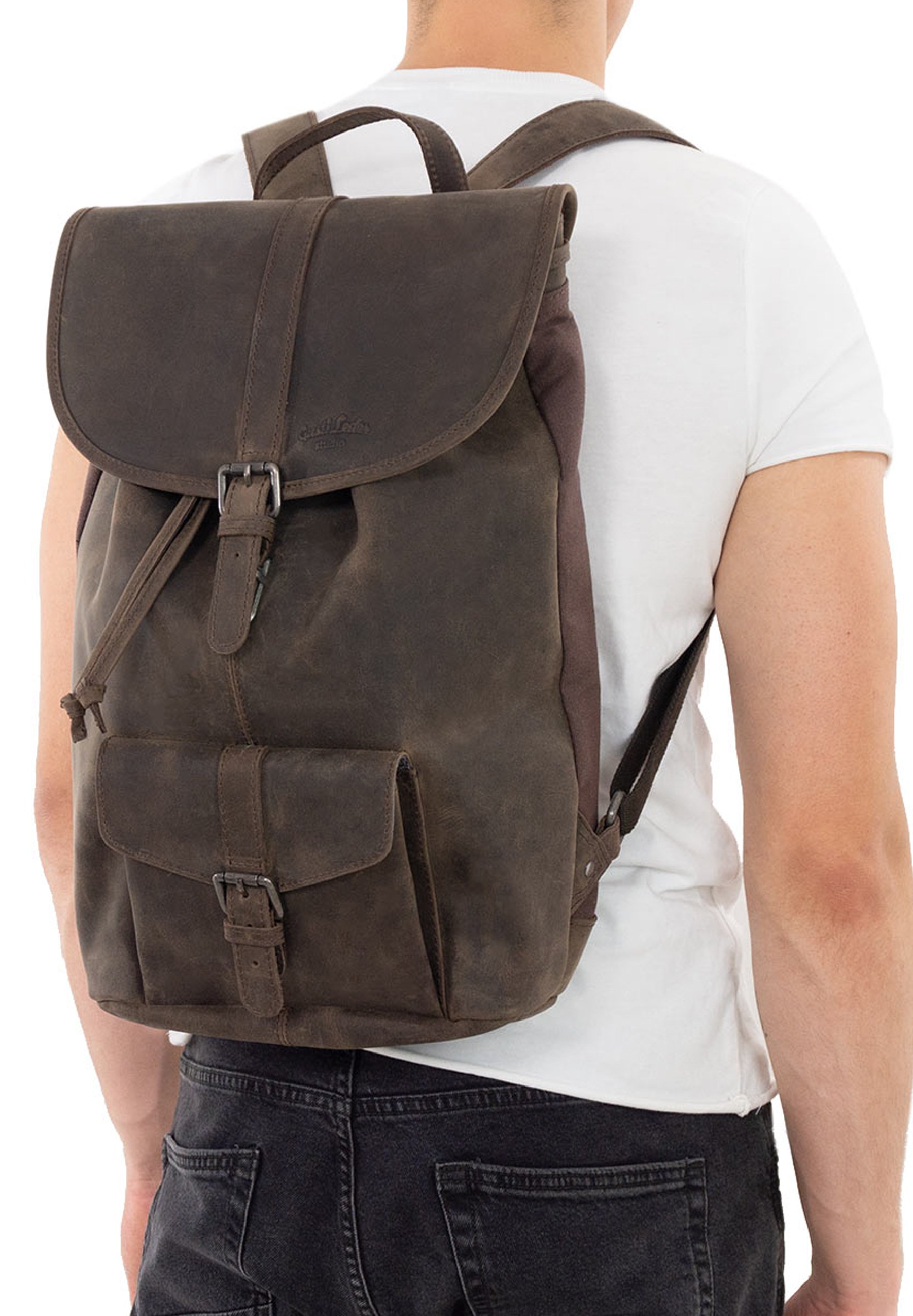 Gusti Leder NOLAN - Zaino - walnut/marrone scuro - Zalando.it