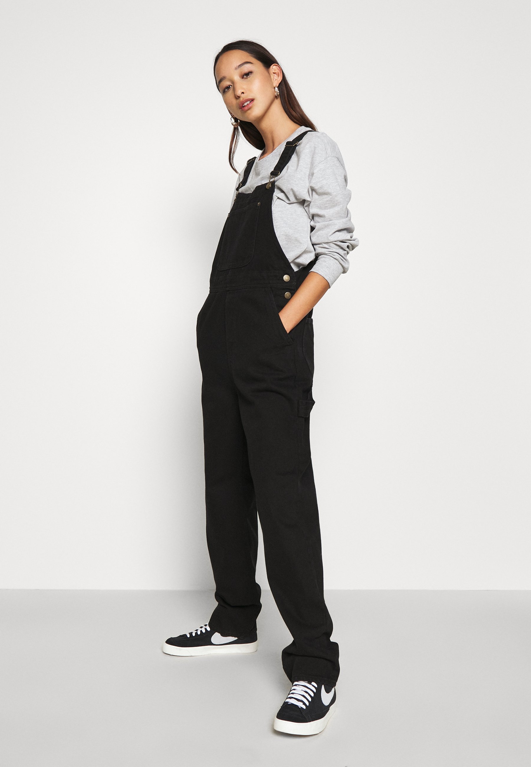 monki black dungarees