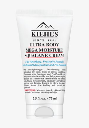 Kiehl's Ultra Body Mega Moisture Squalane Cream, 75ml, schnell einziehende feuchtigkeitsspendende Körpercreme für trockene, empfindliche Haut, mit glazialem Glycoprotein.