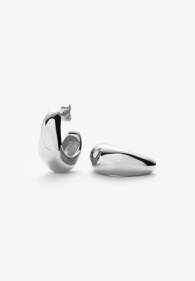 Missoma ORGANIC DOME HOOP EARRING - Ohrringe - silver-coloured