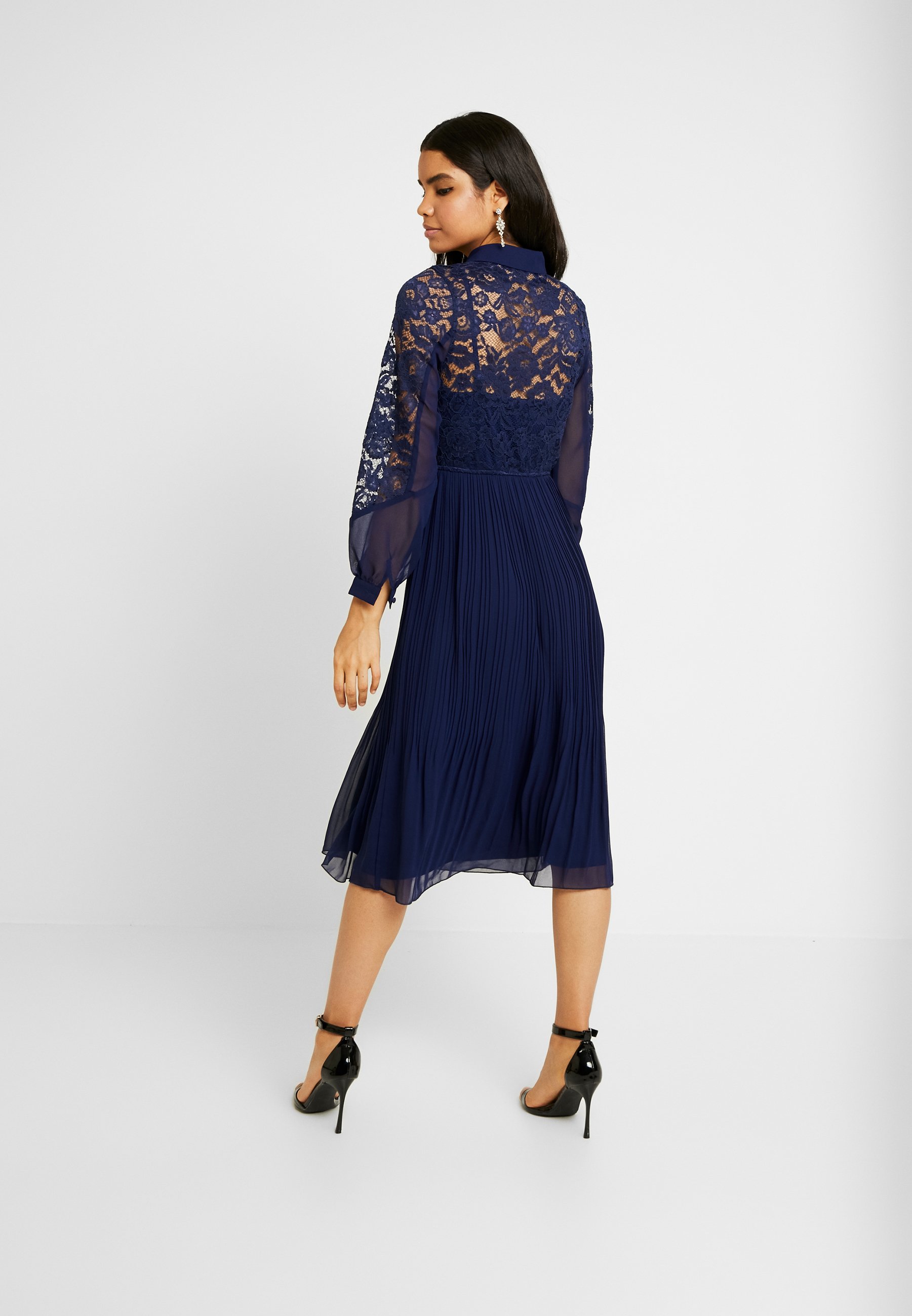 Little Mistress Skjortekjole navy Zalando.no Little Mistress MIDAXI CROCHET - Cocktailkjole - nile blue