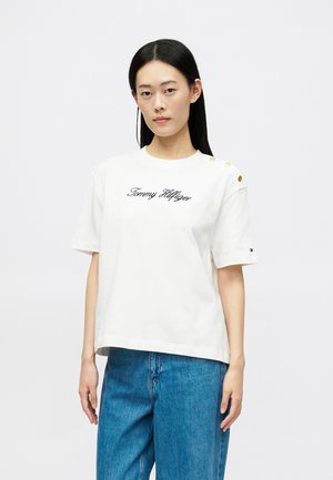 GOLD SCRIPT TEE - Μπλουζάκι με στάμπα - ecru