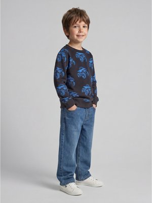TOM TAILOR, TOM TAILOR STRICK & SWEATSHIRTS SWEATSHIRT MIT ALLOVER-PRINT - Sweatshirt - grey blue monster truck design