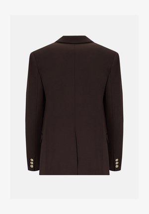 Elisabetta Franchi, ELISABETTA FRANCHI BROWN DOUBLE-BREASTED BLAZER - Blazer - brown