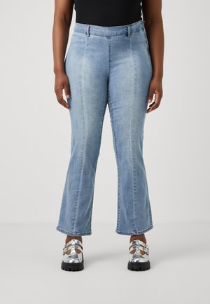 CARSALLY MID FLARED ZIP CUT - Jean bootcut - light blue denim