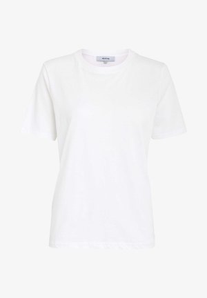 Witte katoenen t-shirt met een ronde hals, korte mouwen en een relaxte fit, met een eenvoudig ontwerp en zonder zichtbare patronen of accenten.