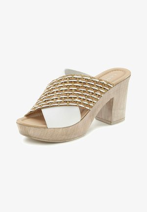 Heeled mules - weiß