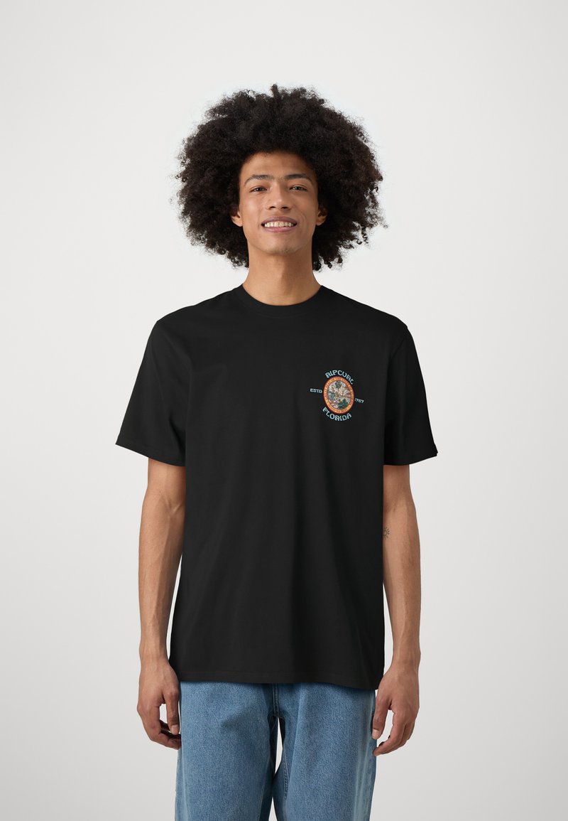 Designer Rip Rip Curl THE SWAMP PREM TEE UNISEX - T-Shirt print - black/schwarz ...