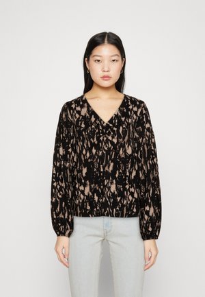 VILA VICAIA LOA V-NECK - Μπλούζα - black