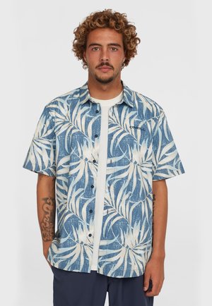 PRINT - Shirt - blue dipped leaves