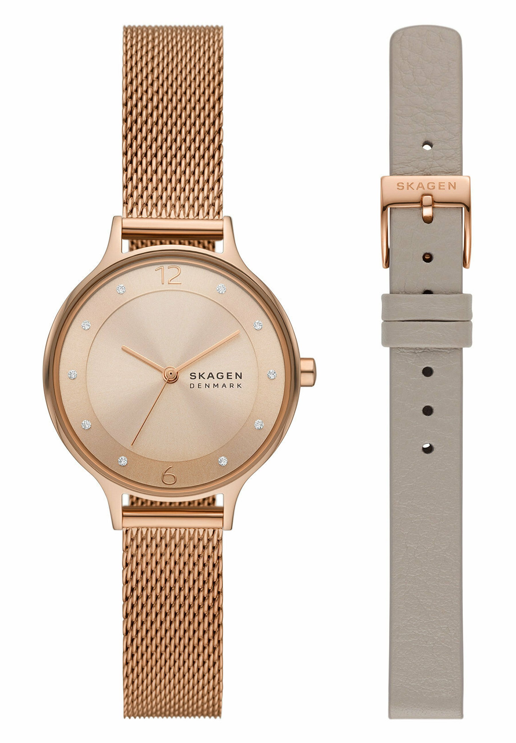 Leather Watch Skagen Damenuhr Blau Rosegold SKW2773 Skagen Anita 36mm