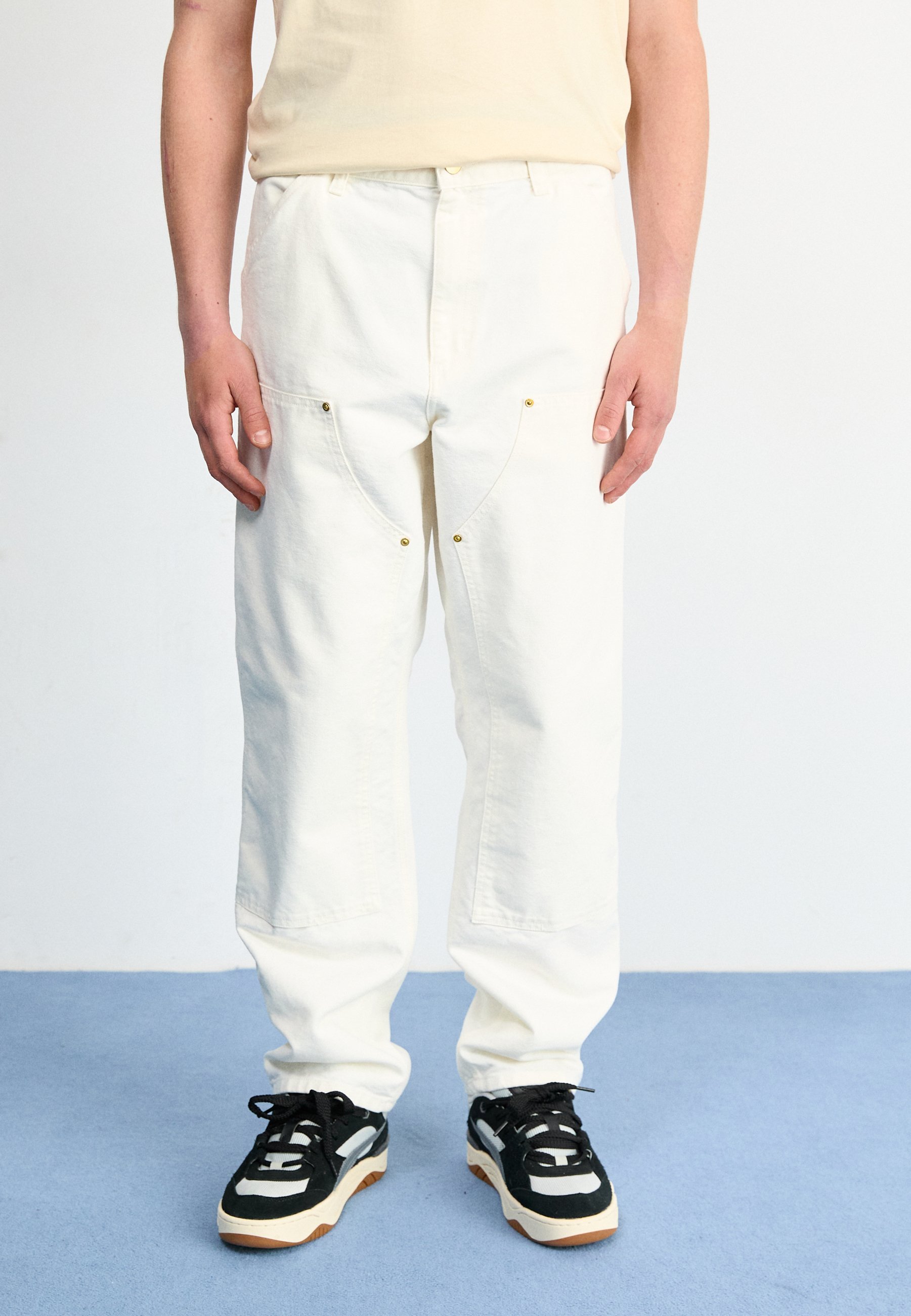 パンツ Off White double knee pants Carhartt WIP midland double knee trousers in off white | ASOS