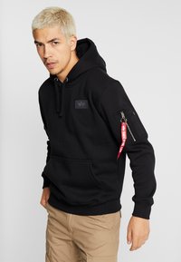Alpha Industries UNISEX - Hoodie - black/ chrome