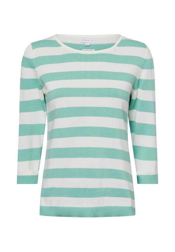 Strickpullover - mint weiß