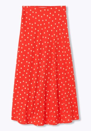 Promod, MIDI À POIS - Jupe trapèze - imprimé rouge