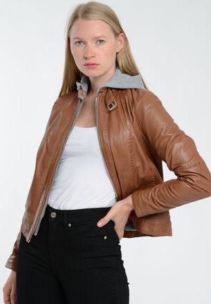 Lederjacke - cognac