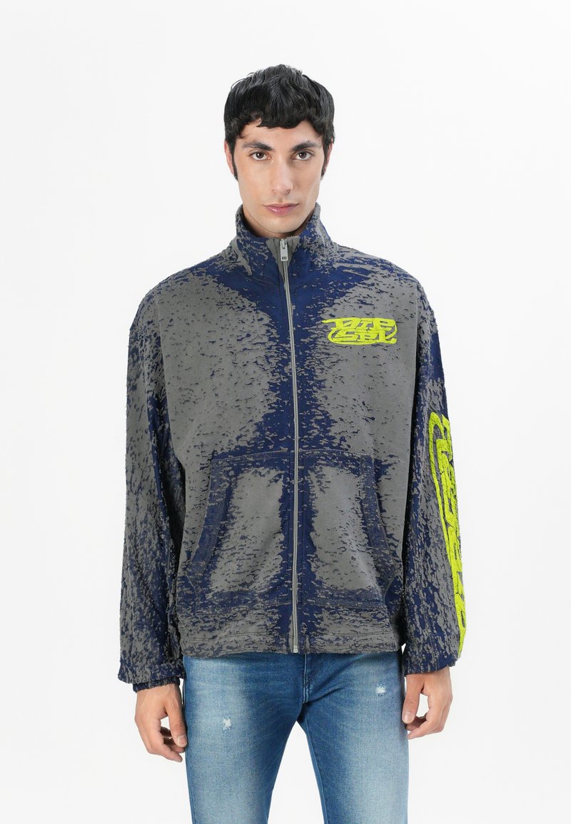 Diesel Sweater met rits grijs
