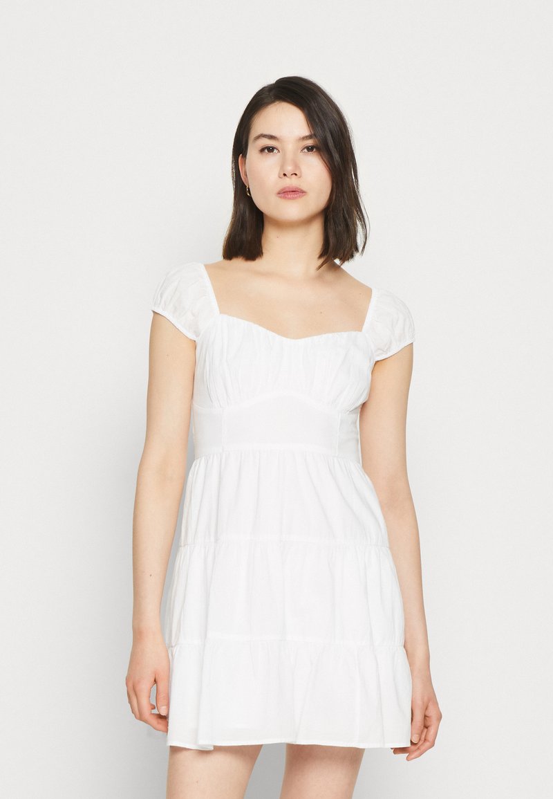 Hollister Co. CAP SLEEVE SHORT DRESS Jurk white/wit Zalando.be