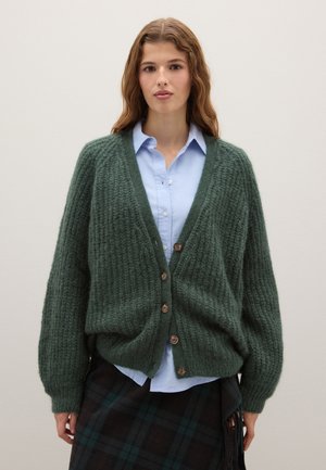 DEEP V-NECK - Cardigan - dark green
