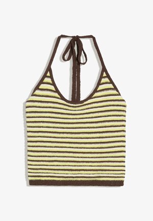 Bershka, STRIPED- TOP - Top - dark brown
