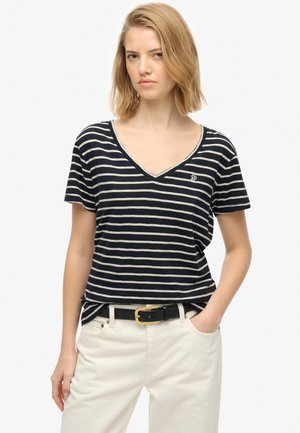 T-shirt imprimé - navy optic stripe