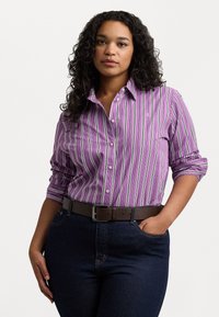 Lauren Ralph Lauren Woman CLASSIC FIT STRIPED BROADCLOTH SHIRT - Pogājama blūze - purple/white/black