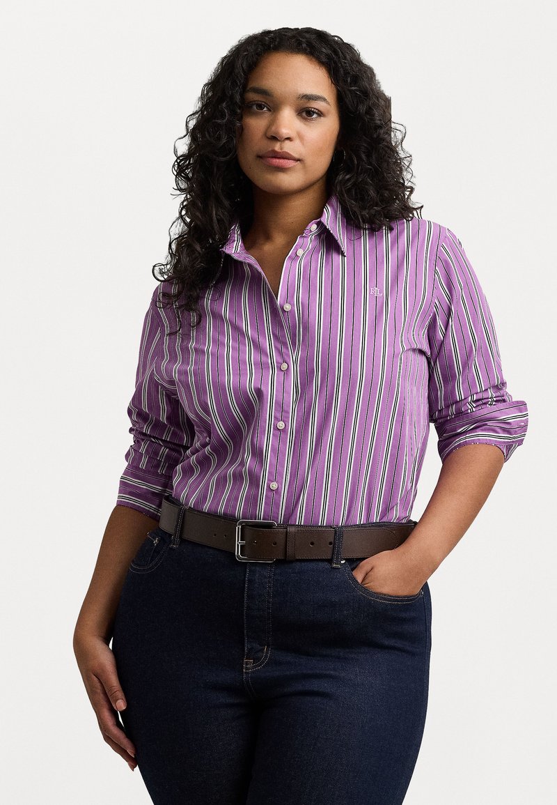 Lauren Ralph Lauren Woman CLASSIC FIT STRIPED BROADCLOTH SHIRT - Pogājama blūze - purple/white/black