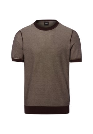 BOSS, T-Shirt print - ecru schoko