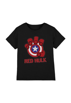 RED HULK SHIELD - Print T-shirt - black