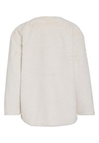 Bílá, měkká umělá kožešina s kulatým výstřihem, dlouhými rukávy a oversized, volným střihem. Bezešvá konstrukce bez viditelných zapínání.