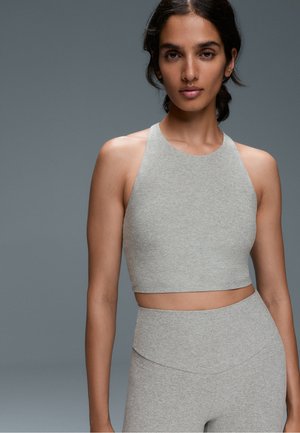 OYSHO, COMFORTLUX HEATHERED STRAP TANK TOP WITH CUPS - Top - pale grey