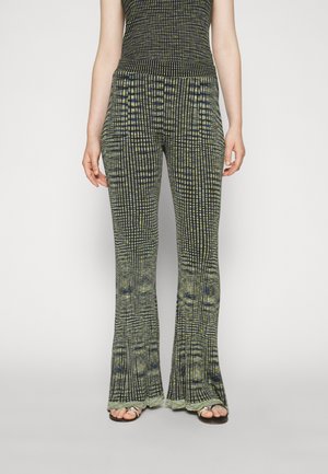 Proenza Schouler White Label SPACE DYE KNIT PANT - Παντελόνι - navy/lime/black