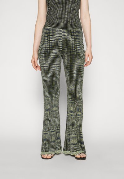 Proenza Schouler White Label SPACE DYE KNIT PANT - Παντελόνι - navy/lime/black